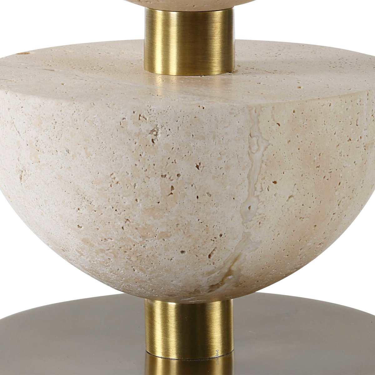 Hemisphere Travertine Table Lamp, by Uttermost, 1'5" width x 2'6.5" height x 1'5" depth View 8