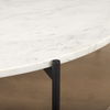 Larkin Marble Top with Brown Wood Shelf Round Coffee Table thumbnail 4