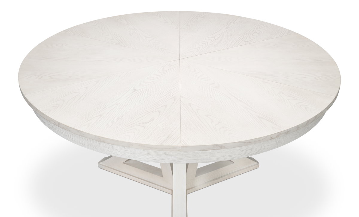 Casual Jupe Dining Table Workingwhite Md, by Sarreid, 4'7" length x 4'7" width x 2'6" height View 3