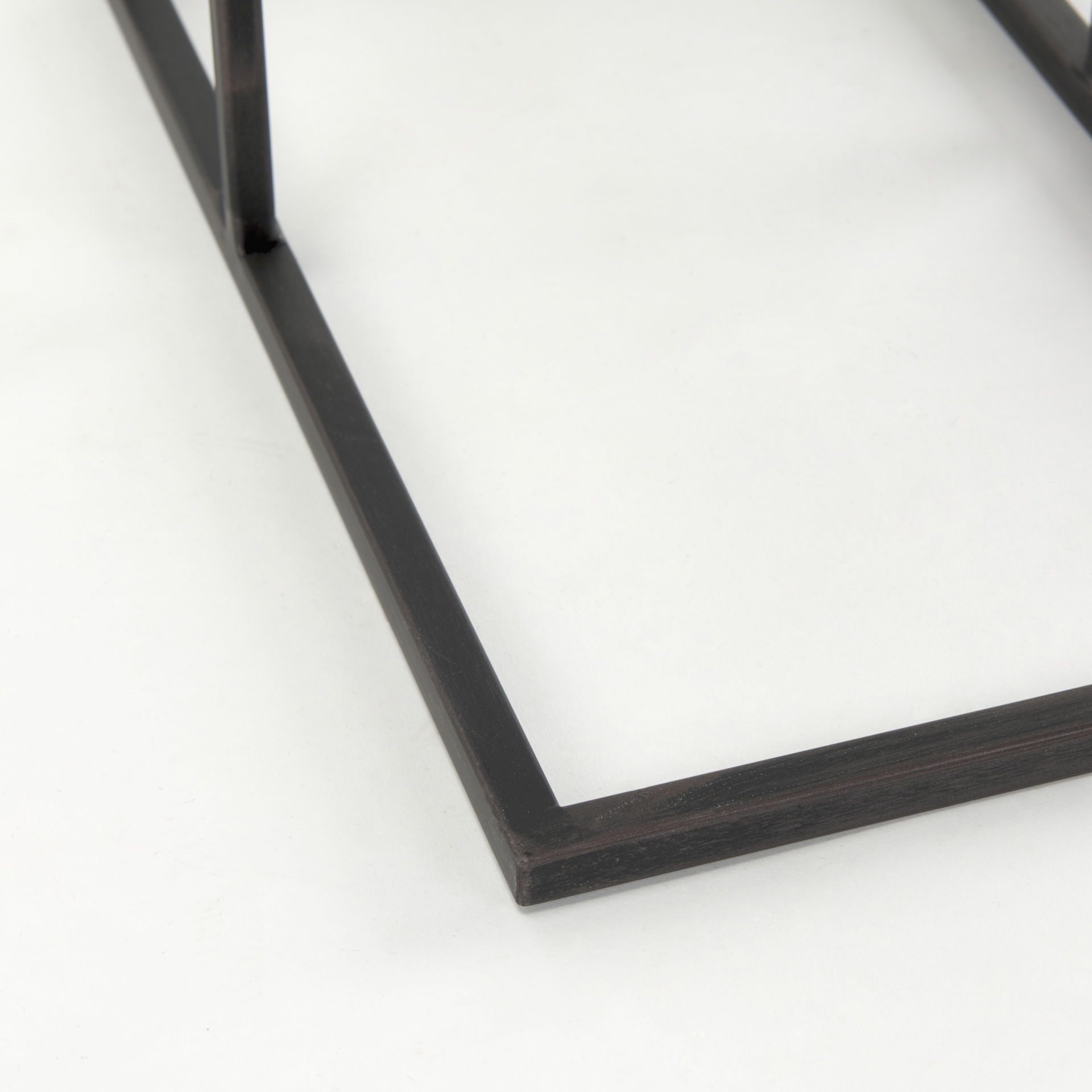 Ronin 25'H Rectangle 2-Tier Wood with Black Metal Accent Table, Side & End Table by Mercana, 18.5" length x 11.42" width x 25.2" height View 9