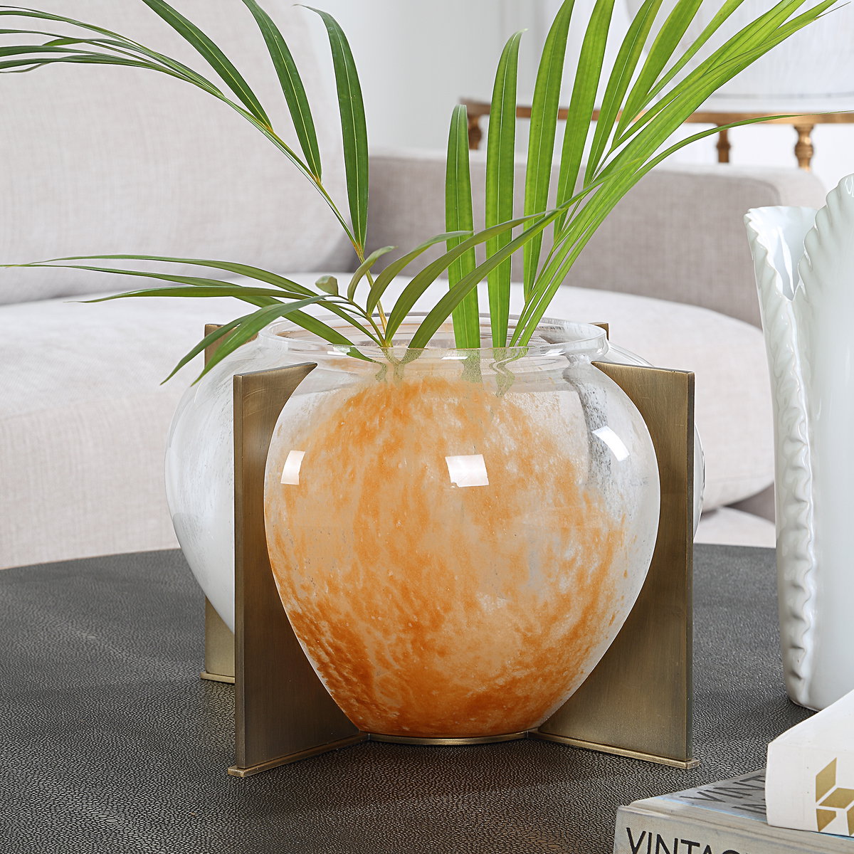 Amber Swirl Vase, Decorative by Uttermost, 12.25" width x 7.75" height x 12" depth View 2