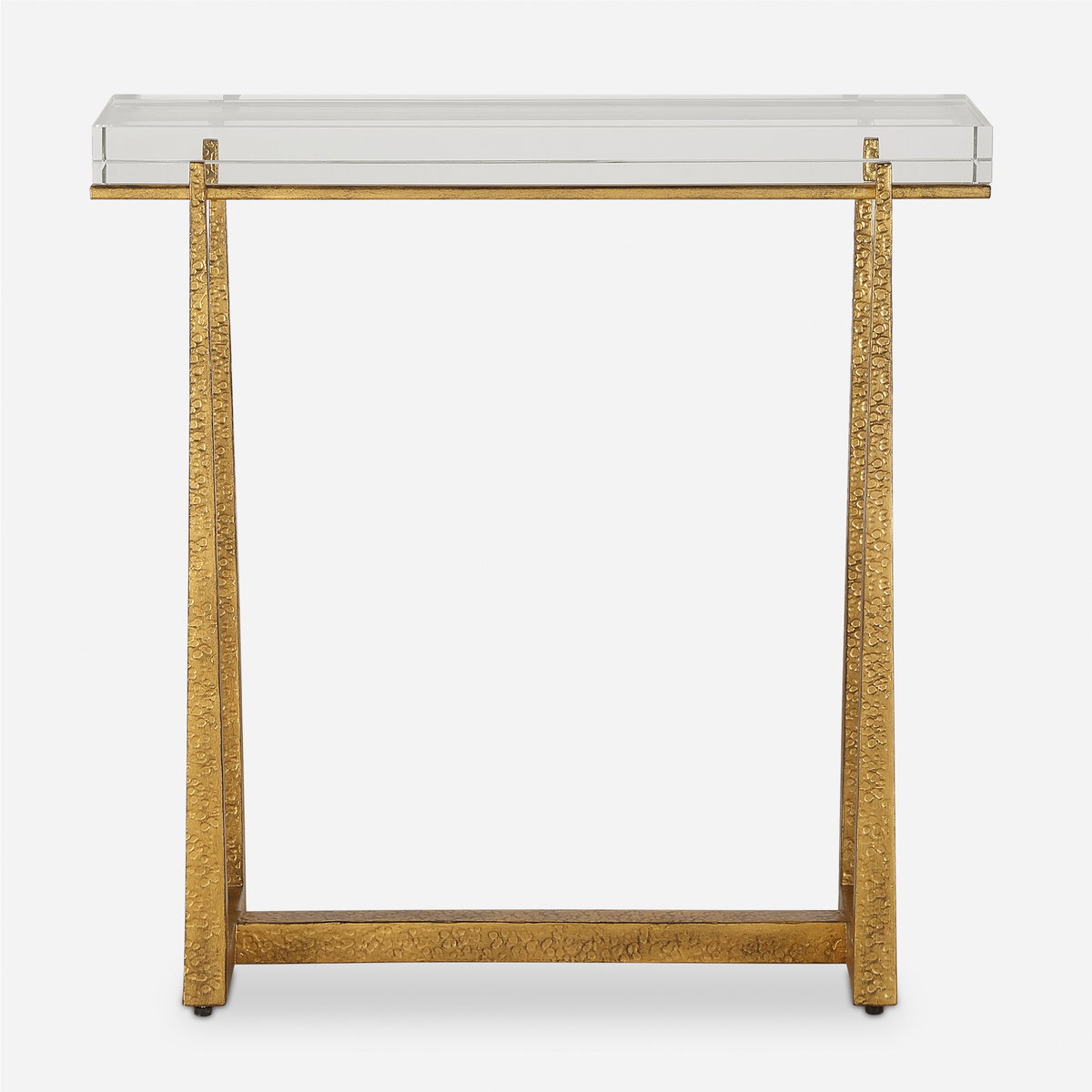 Midas Thick Crystal Accent Table, Side & End Table by Uttermost, 24" width x 24" height x 8.62" depth View 1