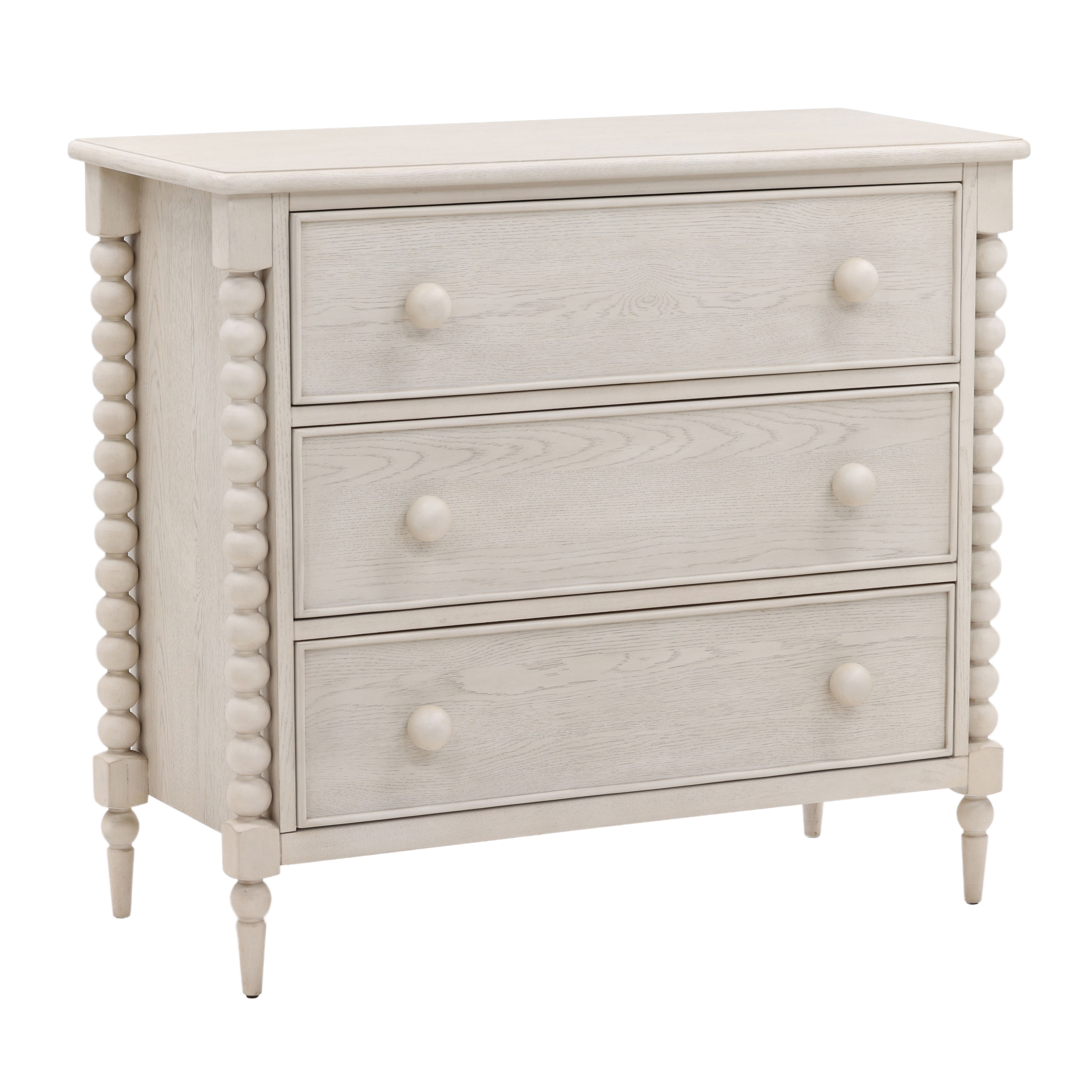 Marcellina Dresser Whitewash, by Dovetail, 40.1" width x 36" height x 17.75" depth View 1