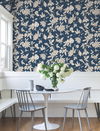 Passion Flower Toile Navy Wallpaper thumbnail 2