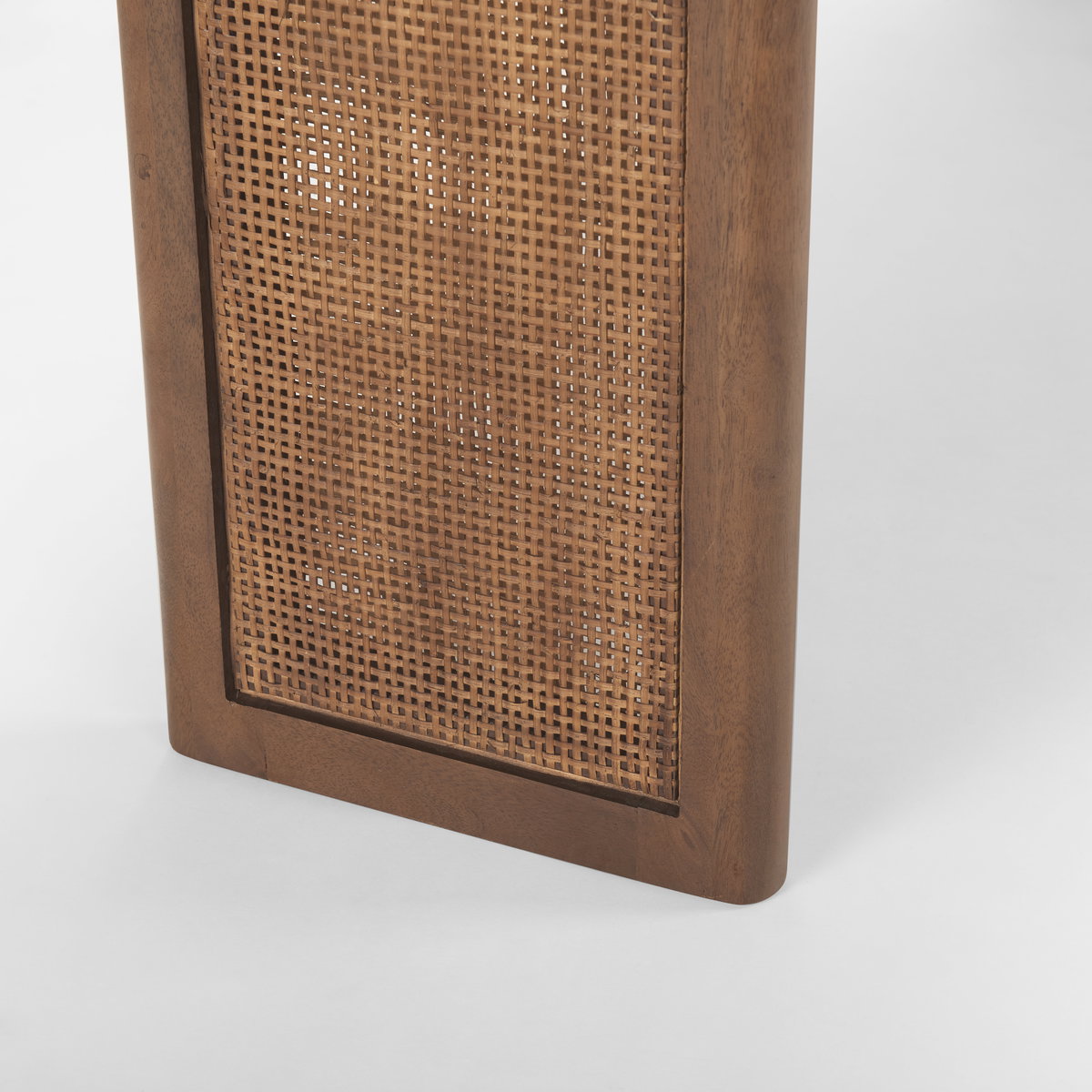 Grier 65' Medium Brown Solid Wood with Cane Console Table, by Mercana, 65" length x 16" width x 29" height View 10
