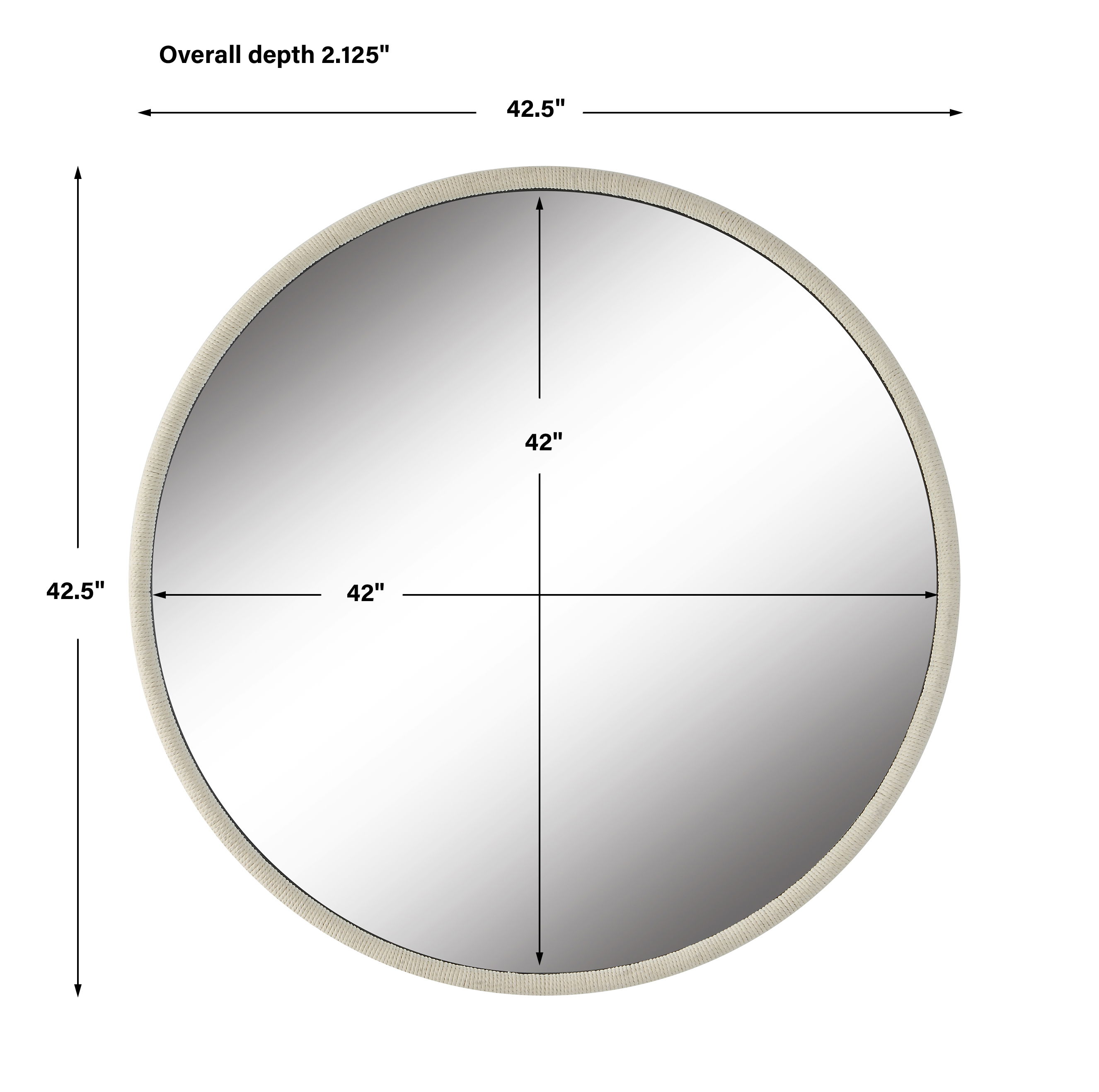 Ranchero White Round Mirror large image 