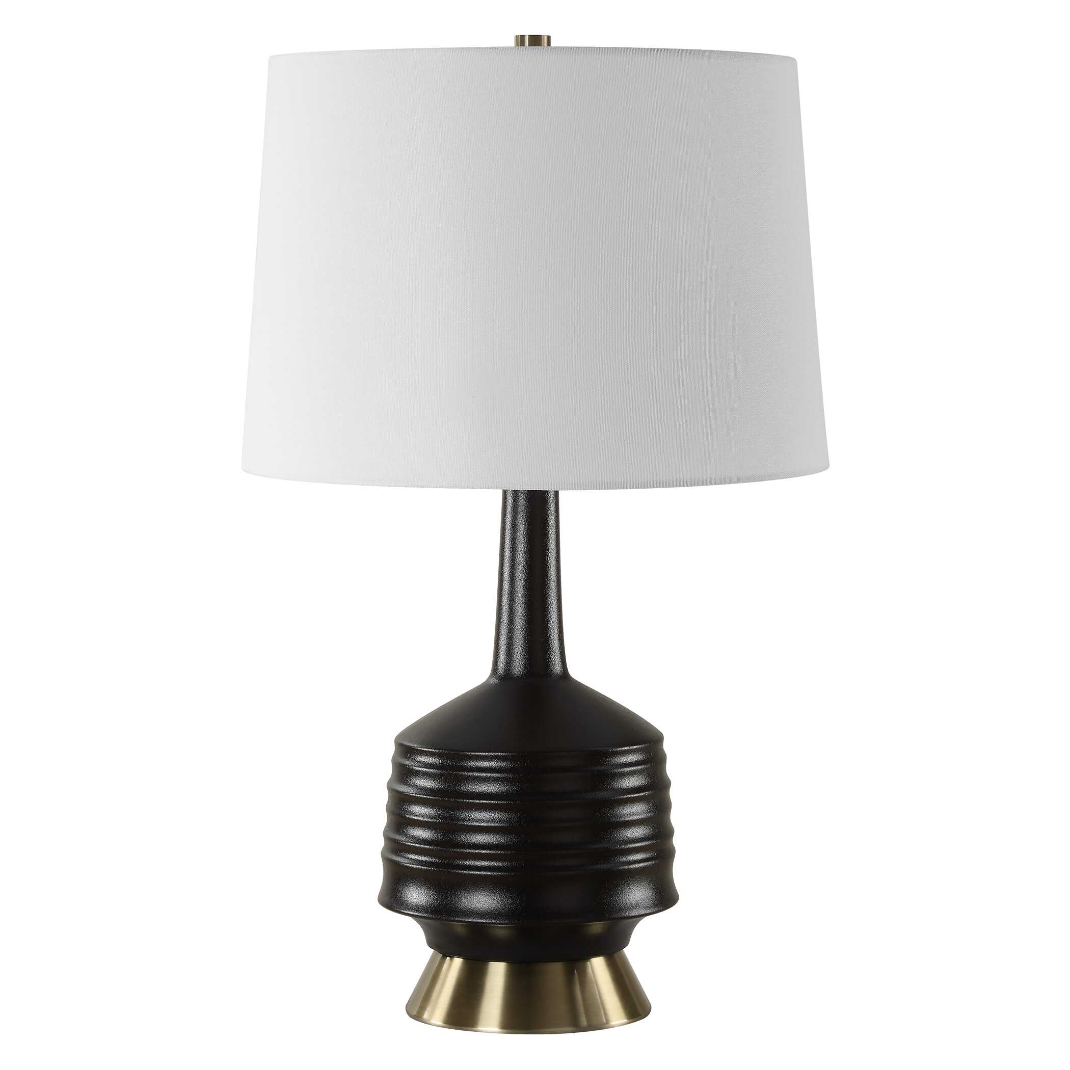 Foster Black Glaze Table Lamp, by Uttermost, 16" width x 26" height x 16" depth View 5