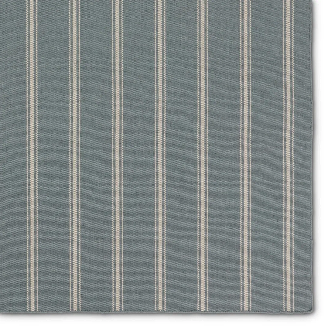 Memento Handmade Indoor/Outdoor Striped Slate/ Ivory, Rug by Jaipur Living, 8' width x 10' height x 0.25" depth View 2