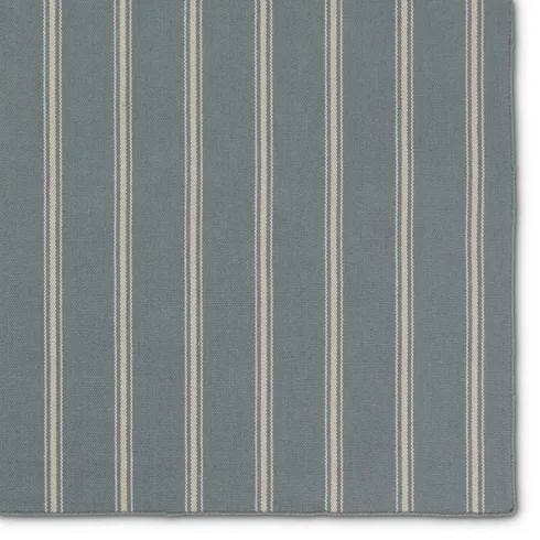 Memento Handmade Indoor/Outdoor Striped Slate/ Ivory
