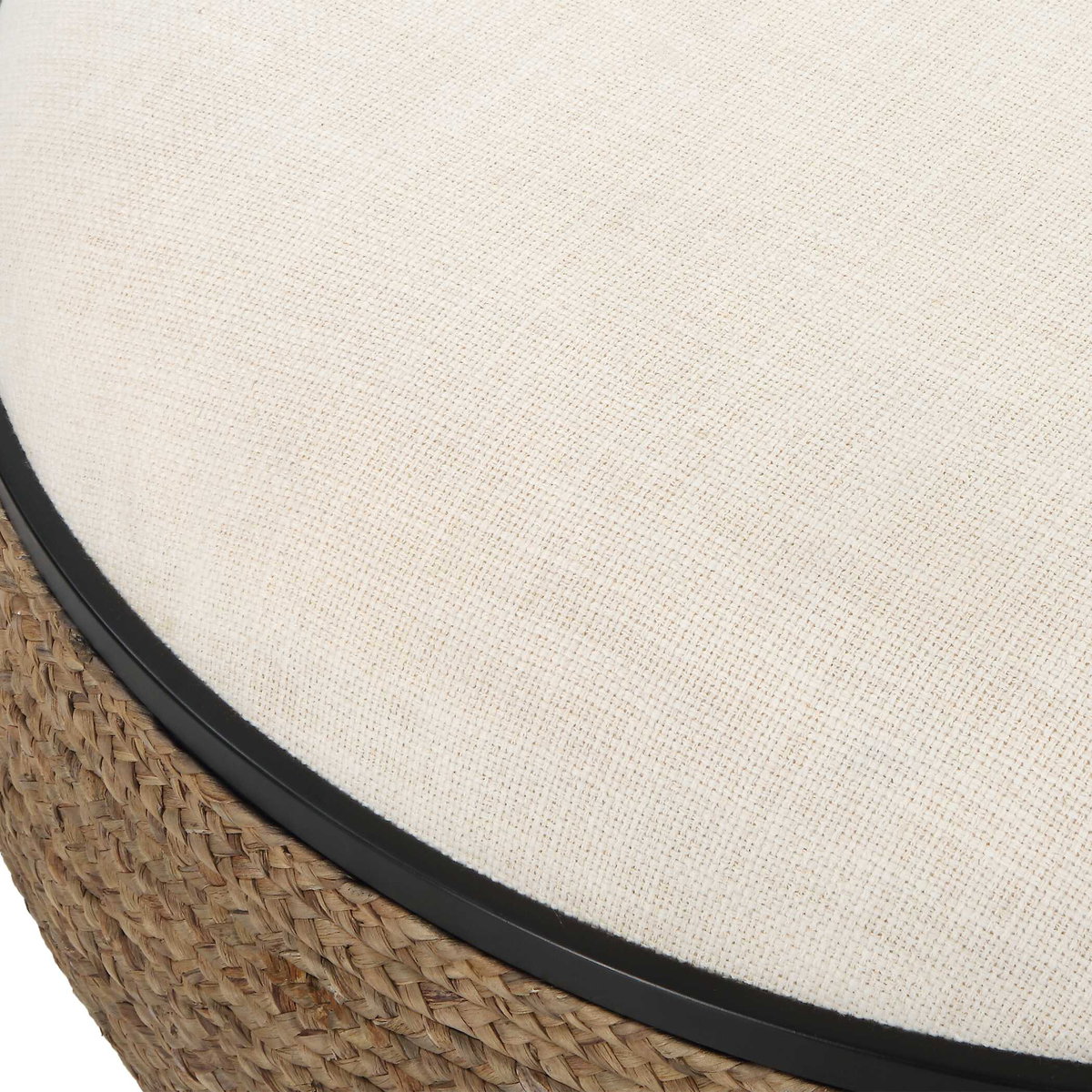 Island Straw Storage Ottoman / Coffee Table, by Uttermost, 36" width x 18.12" height x 36" depth View 6