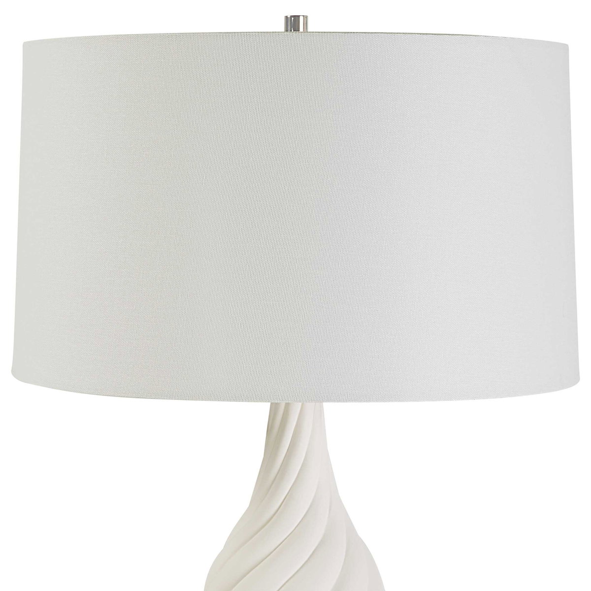 Twisted Swirl White Table Lamp, by Uttermost, 1'6" width x 2'8" height x 1'6" depth View 6