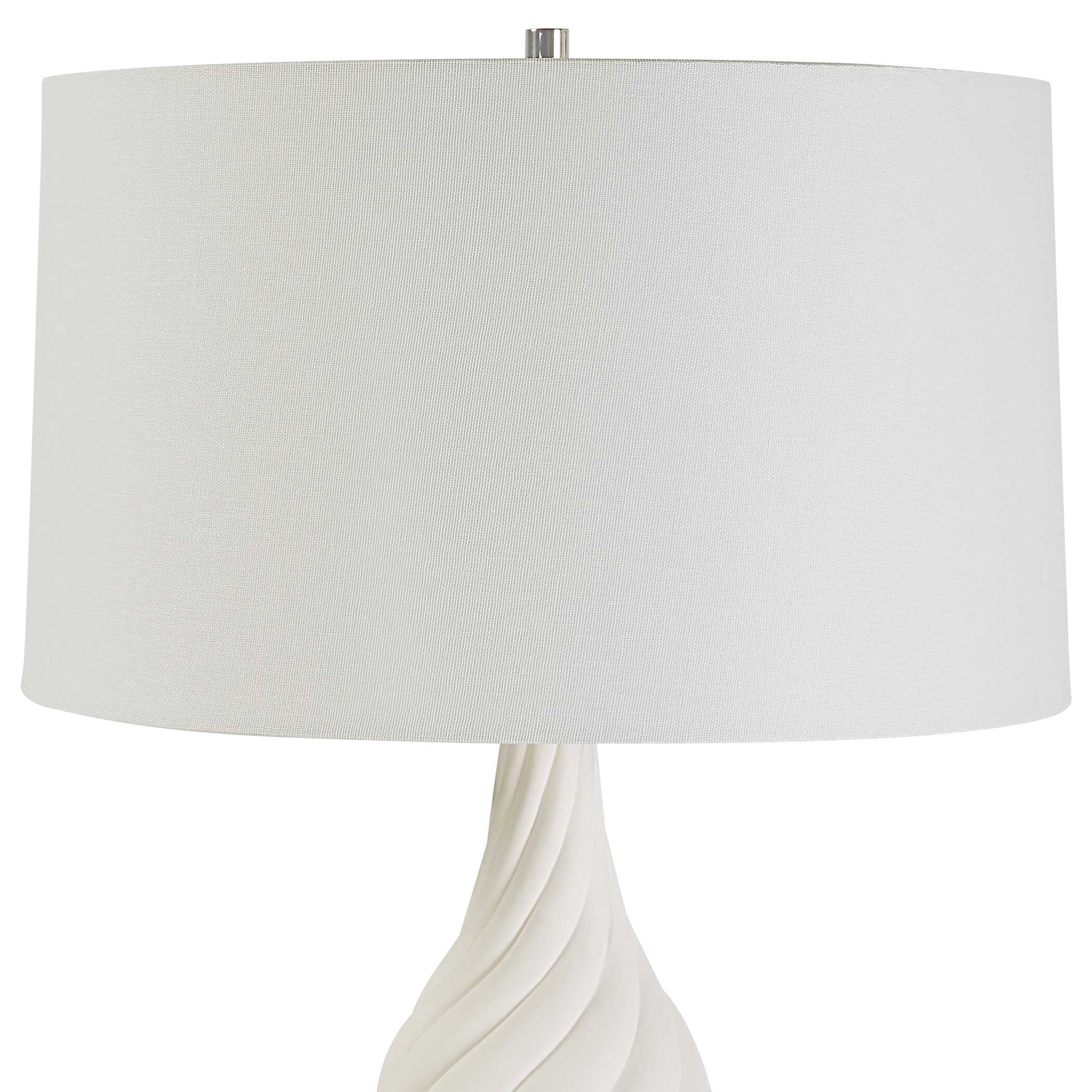 Twisted Swirl White Table Lamp, by Uttermost, 18" width x 32" height x 18" depth View 6