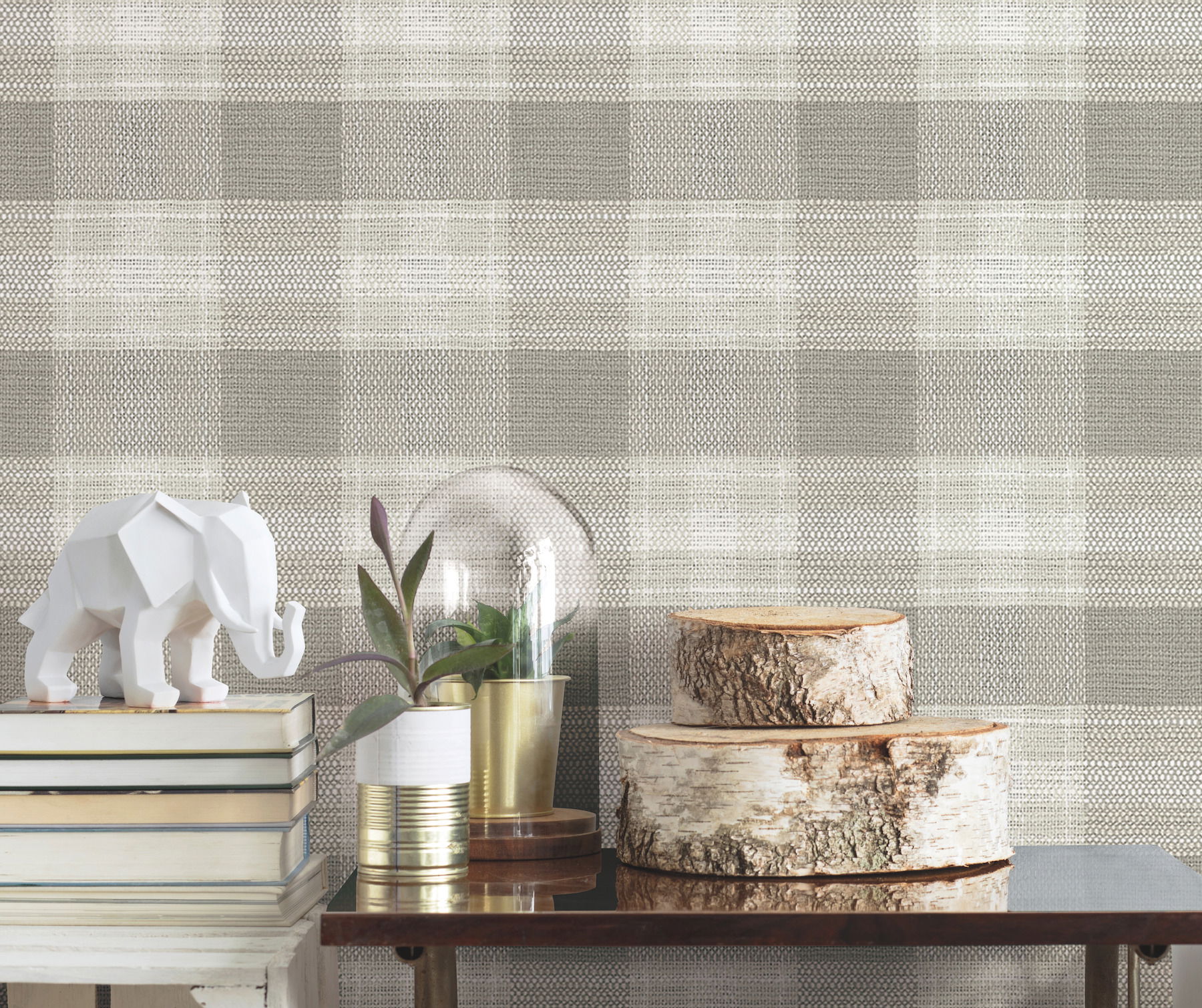 Woven Buffalo Check Linen Wallpaper large image 