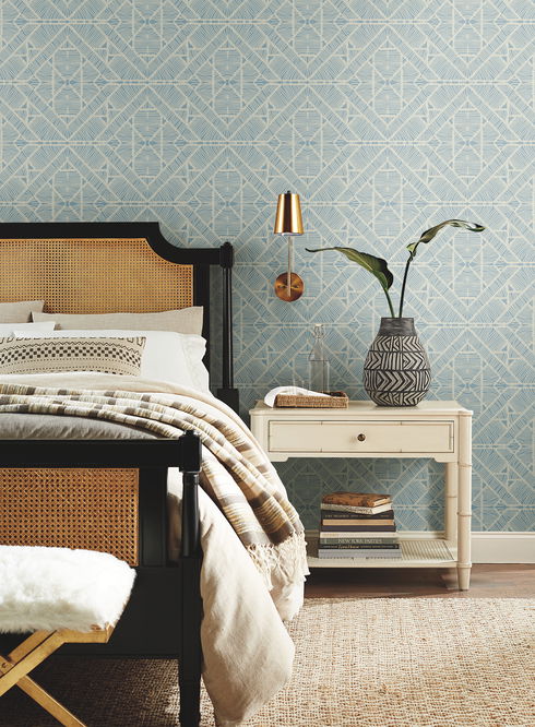 Diamond Macrame Blue Wallpaper