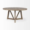 Legolas I 60' Round Brown Solid Wood Top & Base Dining Table thumbnail 2