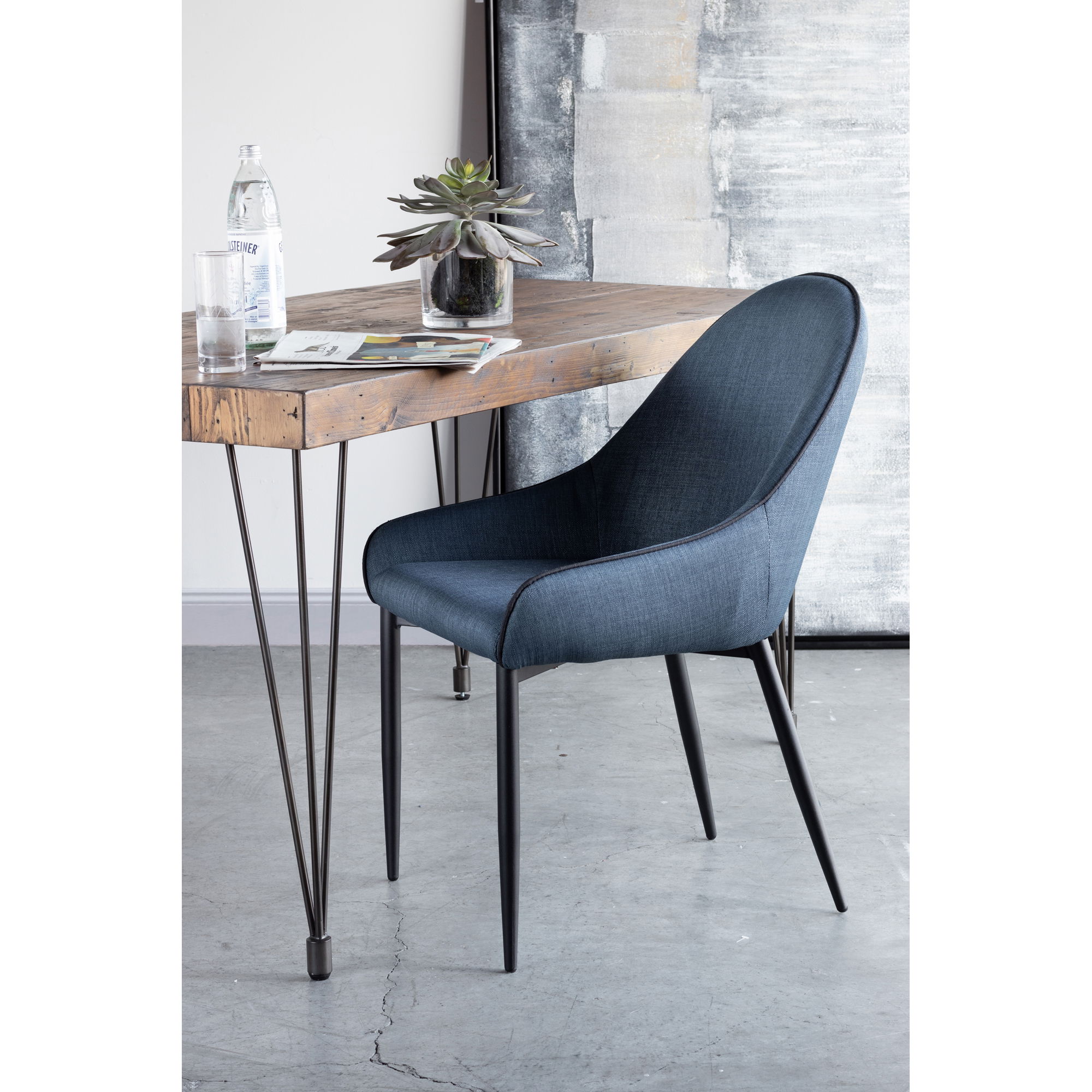 Lapis Dining Chair Dark Blue - Set Of Two large image 
