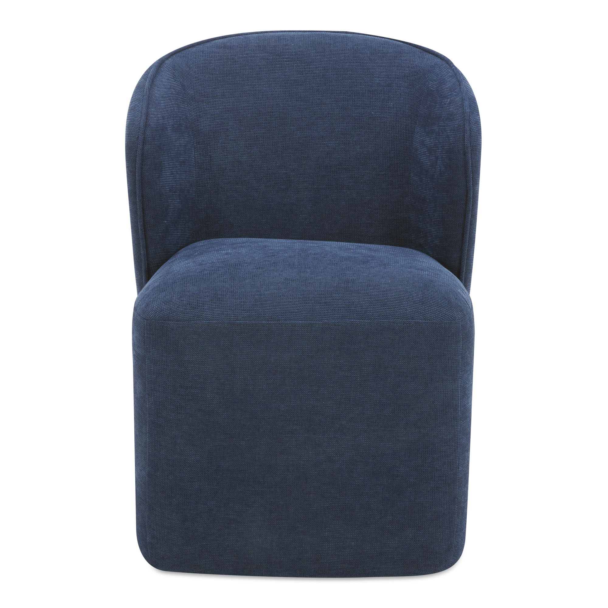 Larson Rolling Dining Chair Navy Blue, by Moe's Home, 24" width x 33" height x 26" depth View 1