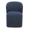 Larson Rolling Dining Chair Navy Blue, by Moe's Home, 24" width x 33" height x 26" depth thumbnail 1