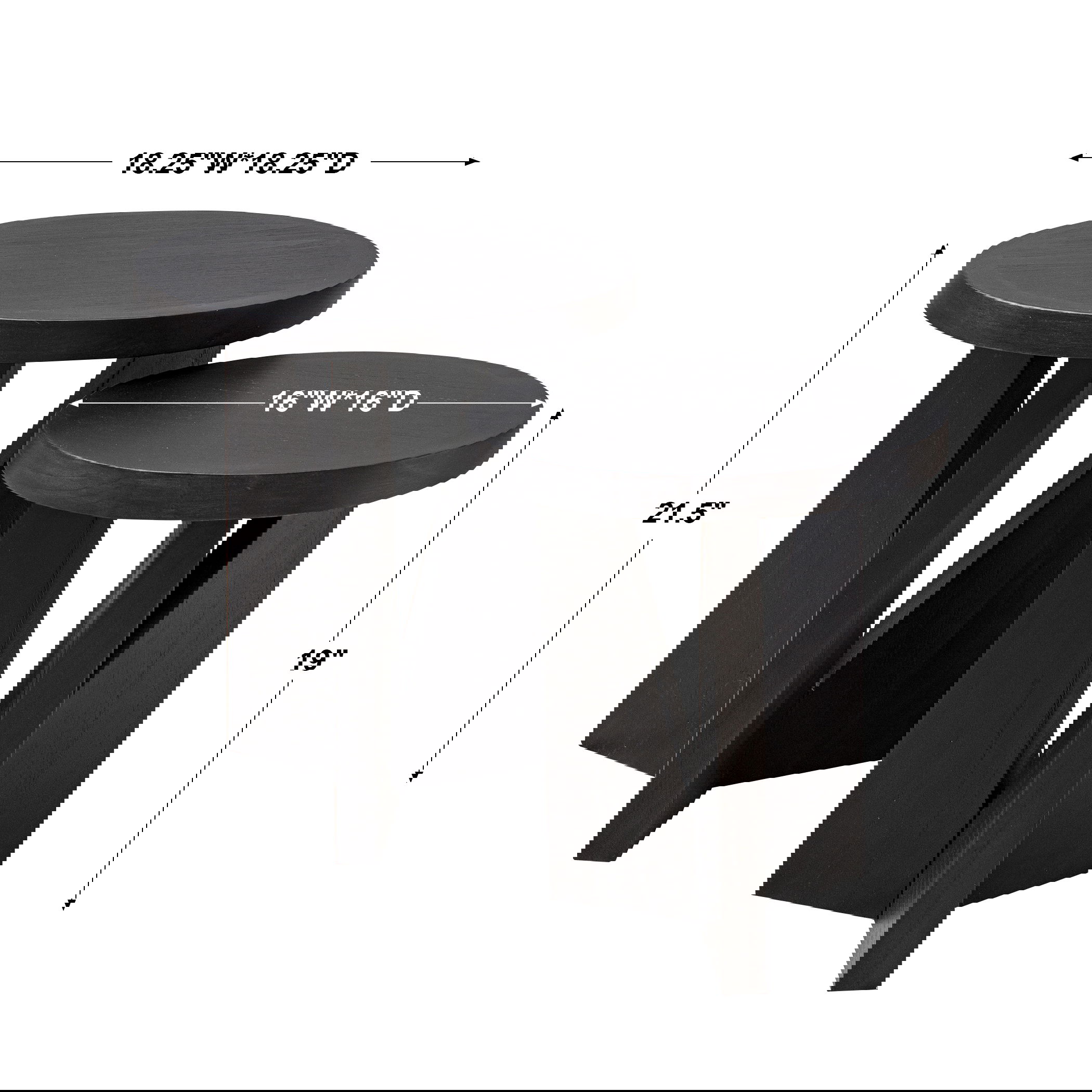 Nadette Nesting Tables Set/2, Furniture by Uttermost, 18.25" width x 21.5" height x 18.25" depth View 3