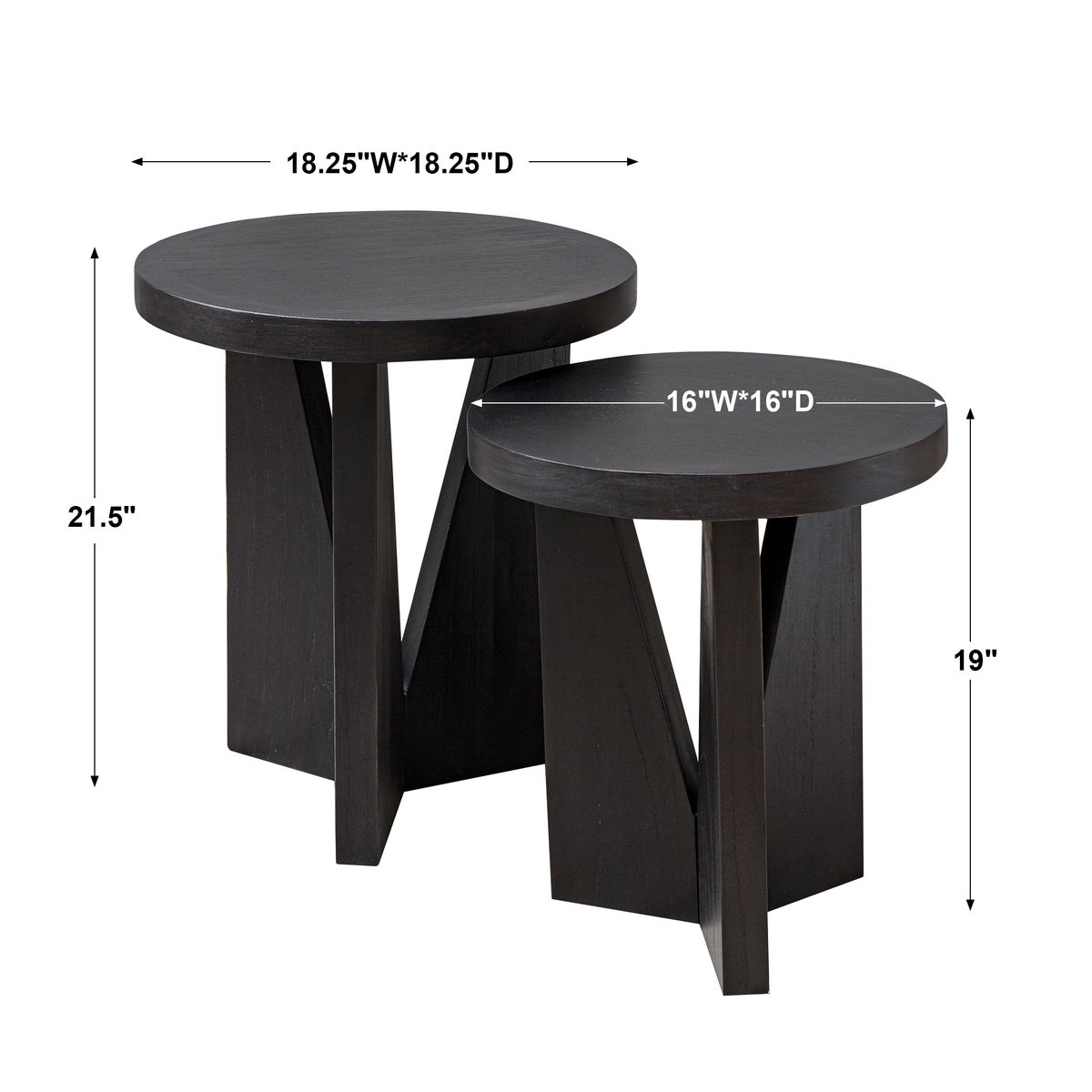 Nadette Nesting Tables Set/2, Side & End Table by Uttermost, 18.25" width x 21.5" height x 18.25" depth View 3