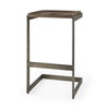 Kiran Backless 30in Seat Bar Stool | Brown Wood with Antique Nickel, Counter & Bar Stool by Mercana, 17" length x 17" width x 30" height thumbnail 1