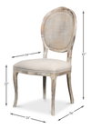 Oval Cane Back S/Chair Grey Oak  Taupe, by Sarreid, 2' length x 1'9" width x 3'5" height thumbnail 13