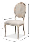 Oval Cane Back S/Chair,Grey Oak, Taupe, Dining Chair by Sarreid, 21" length x 24" width x 41" height thumbnail 13