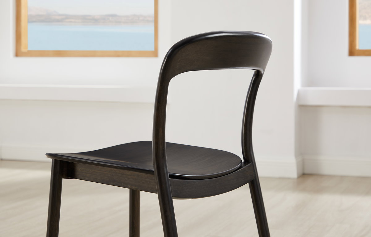 Hanna Chair Bamboo seat, Caviar, Dining Chair by Greenington, 18.19" length x 21.42" width x 30.75" height View 8