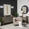 Genevieve II 70x15.8 Gray Fir Veneer with Gold Metal Frame Base 9 Drawer Sideboard, Sideboards & Buffet by Mercana, 70" length x 15.75" width x 31" height thumbnail 2