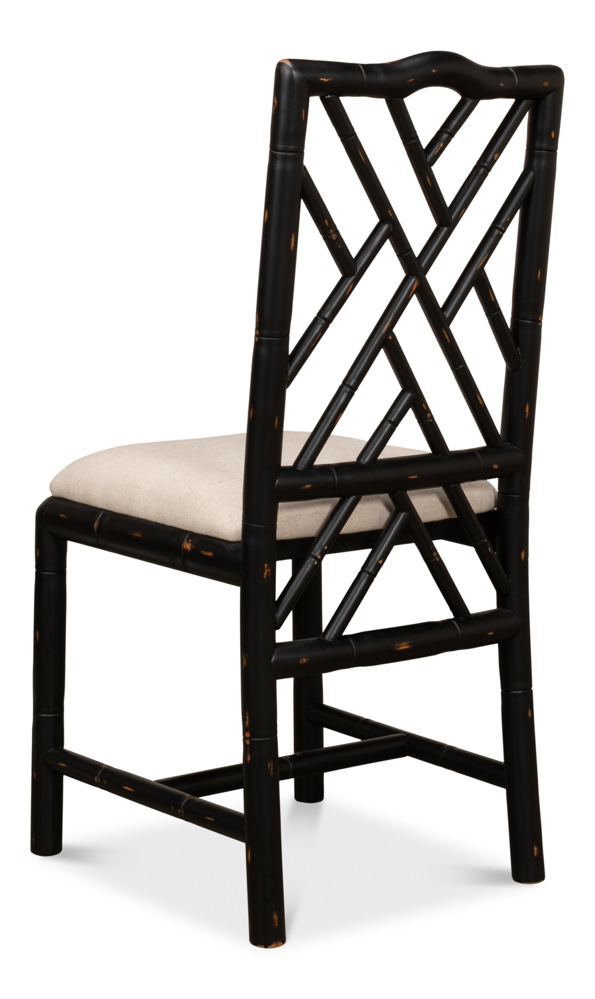 Brighton Bamboo Side Chair Black, by Sarreid, 1'10" length x 1'5" width x 3'3" height View 12