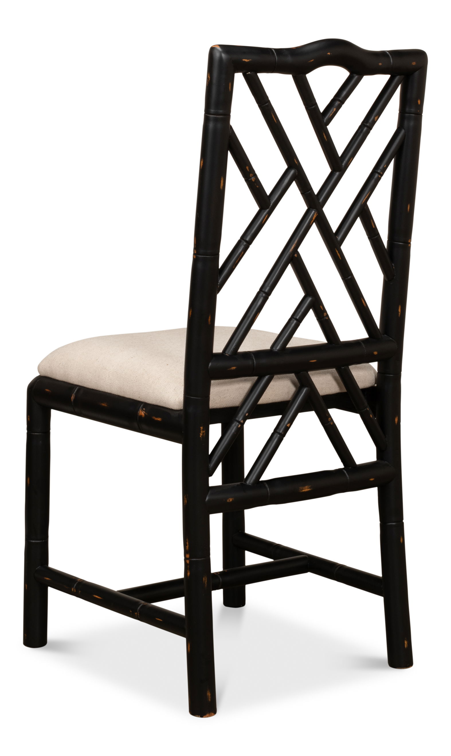 Brighton Bamboo Side Chair,Black, Dining Chair by Sarreid, 17" length x 22" width x 39" height View 12