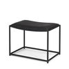 Taniel Black Leather with Black Metal Stool, Ottoman by Mercana, 23.25" length x 16" width x 17.5" height thumbnail 1