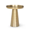 Roland Satin Brass Cast Aluminum Metal Accent Table, Side & End Table by Mercana, 18" length x 18" width x 20.75" height thumbnail 1