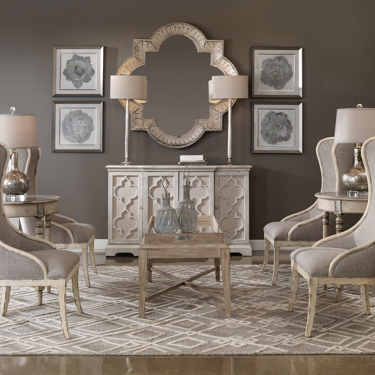 Sieano Gray-Ivory 5 X 8 Rug, by Uttermost, 5' width x 8' height x 0.37" depth View 4
