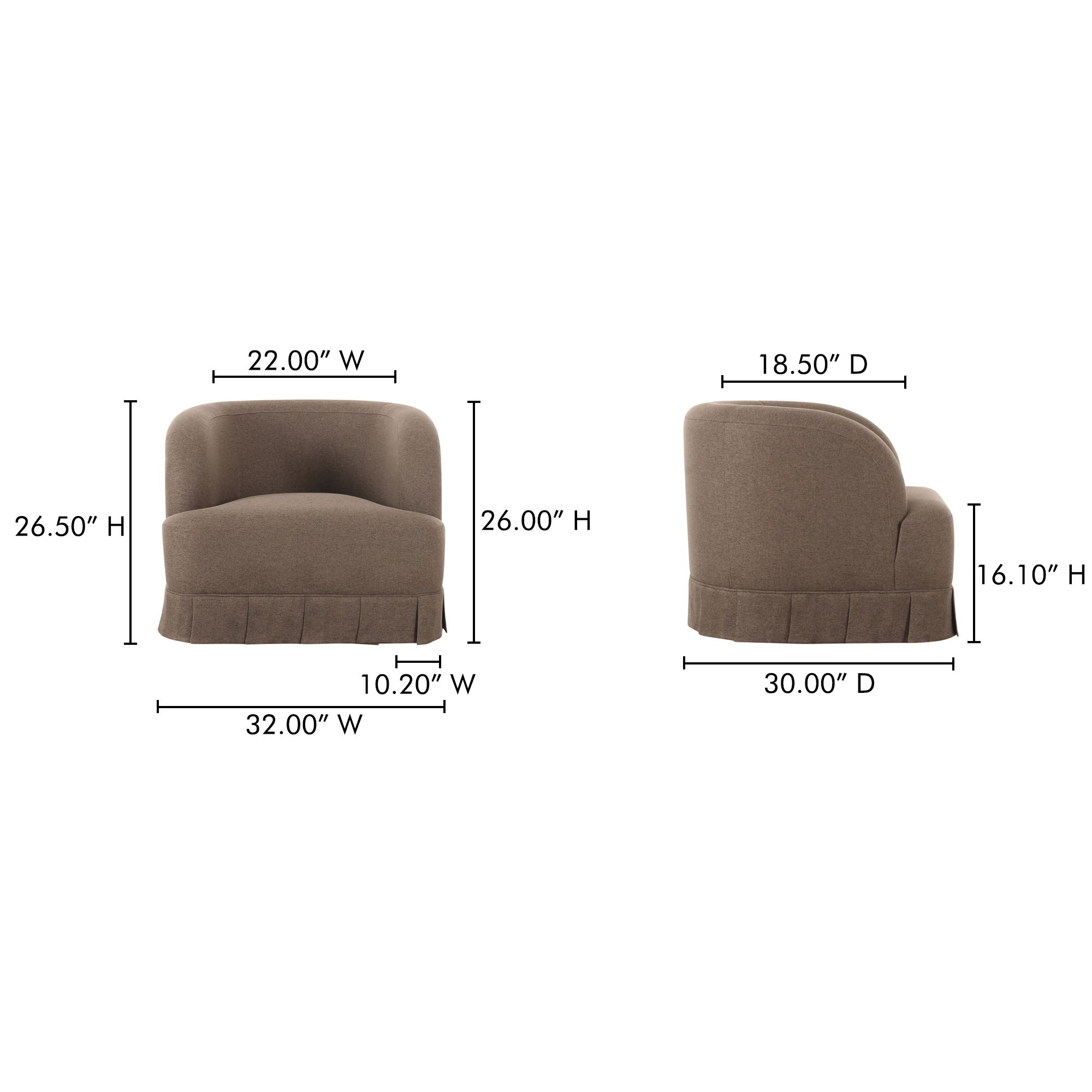 Maren Swivel Chair Brown large image 