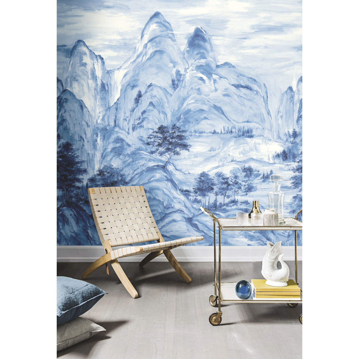Misty Mountain Blue Wall Mural, Wallpaper by York Wall, 11'2.4" length x 2'1.25" width x 0.02" depth View 5