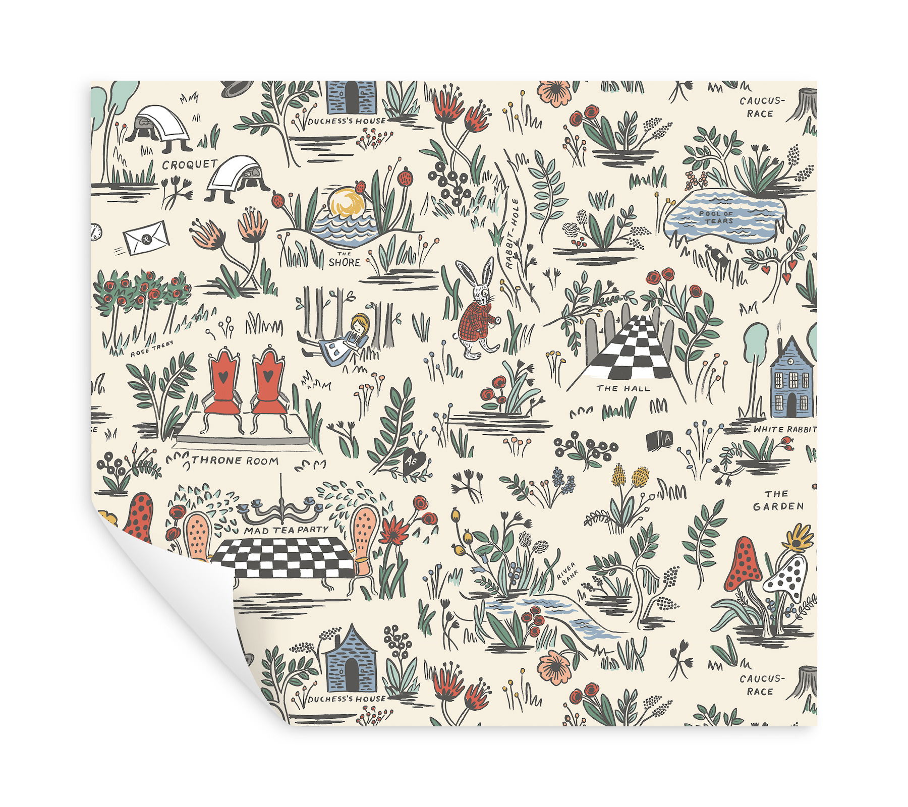Wonderland Pastel Peel & Stick Wallpaper large image 