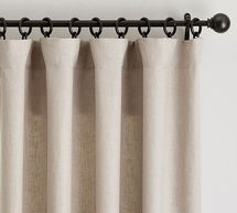 Online Designer Nursery Belgian Flax Linen Blackout Curtain 50 x 84", Dark Flax