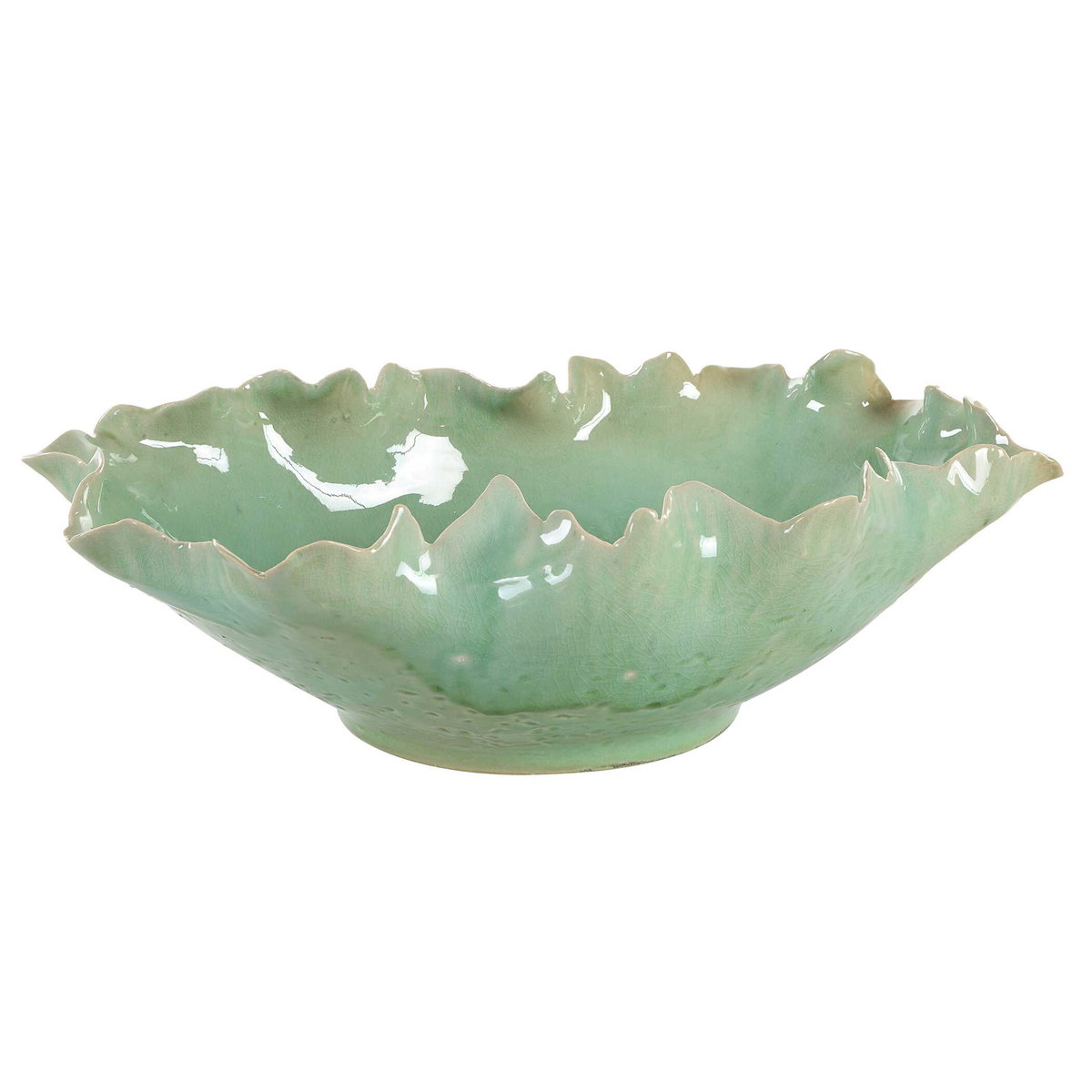 Lila Green Glass Bowl, Decorative Tray by Uttermost, 17.25" width x 5.5" height x 12.5" depth View 4