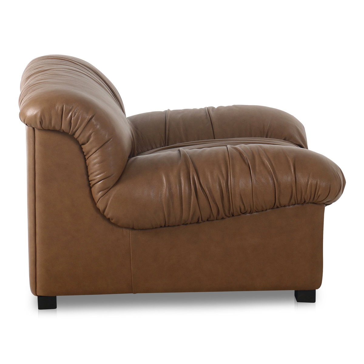 Halston Lounge Chair Tan Leather, Accent Chair by Moe's Home, 43.3" width x 27.5" height x 39.4" depth View 4