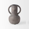 Armani 6.7H Brown-Gray Double Ear Vase, by Mercana, 4.92" length x 4.13" width x 6.69" height thumbnail 6