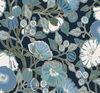 Poppies Black & Blue Metallic Wallpaper thumbnail 0