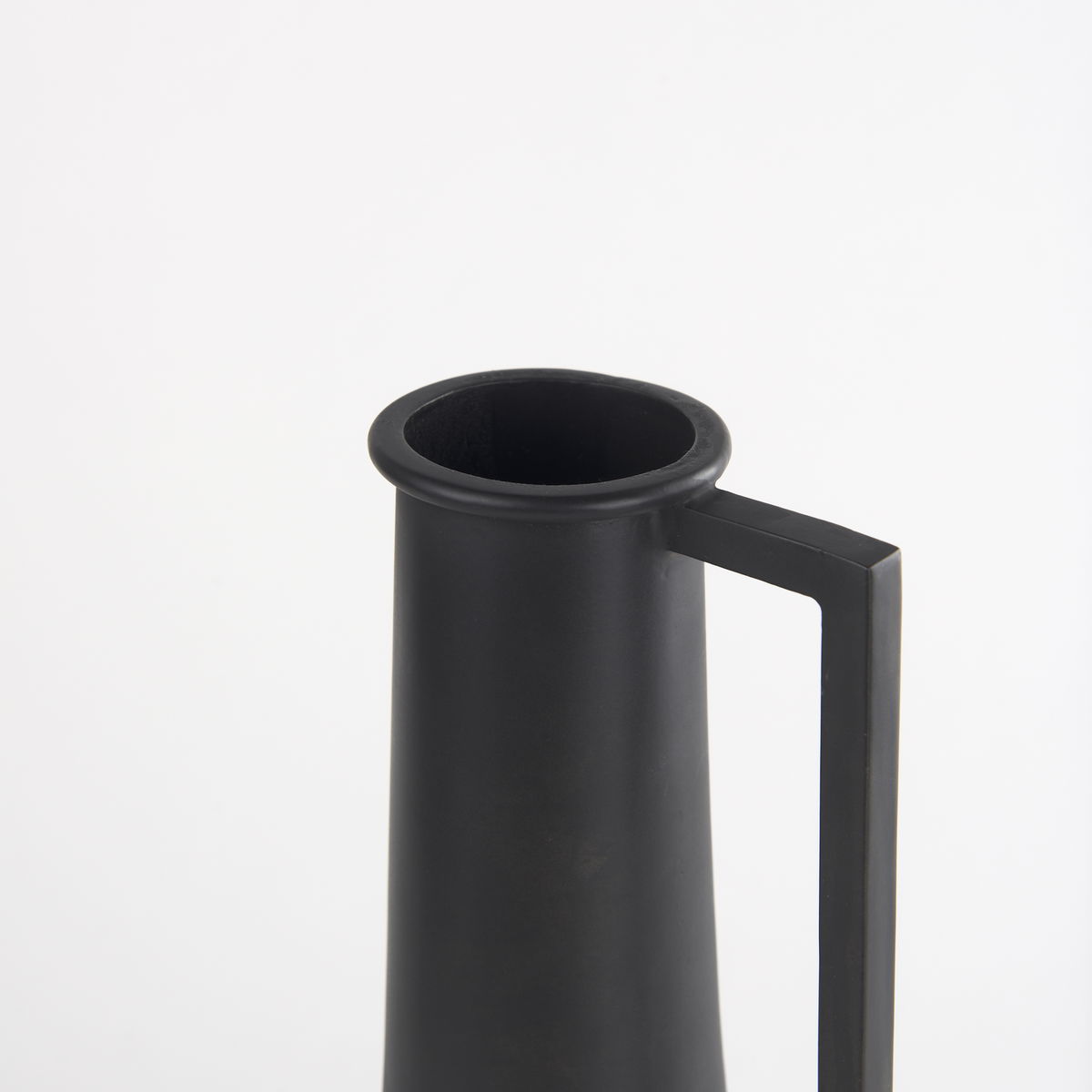 Aubrey Small 14.0H Black Iron Flower Vase, Decorative Jar by Mercana, 5.5" length x 5.5" width x 14" height View 8