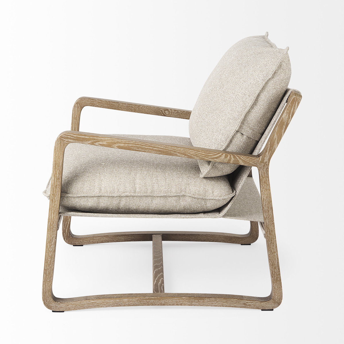 Brayden 28.3L x 34.1W x 35H Light Brown Wood with Beige Fabric Seat Accent Chair, by Mercana, 28.35" length x 34.06" width x 35.04" height View 8