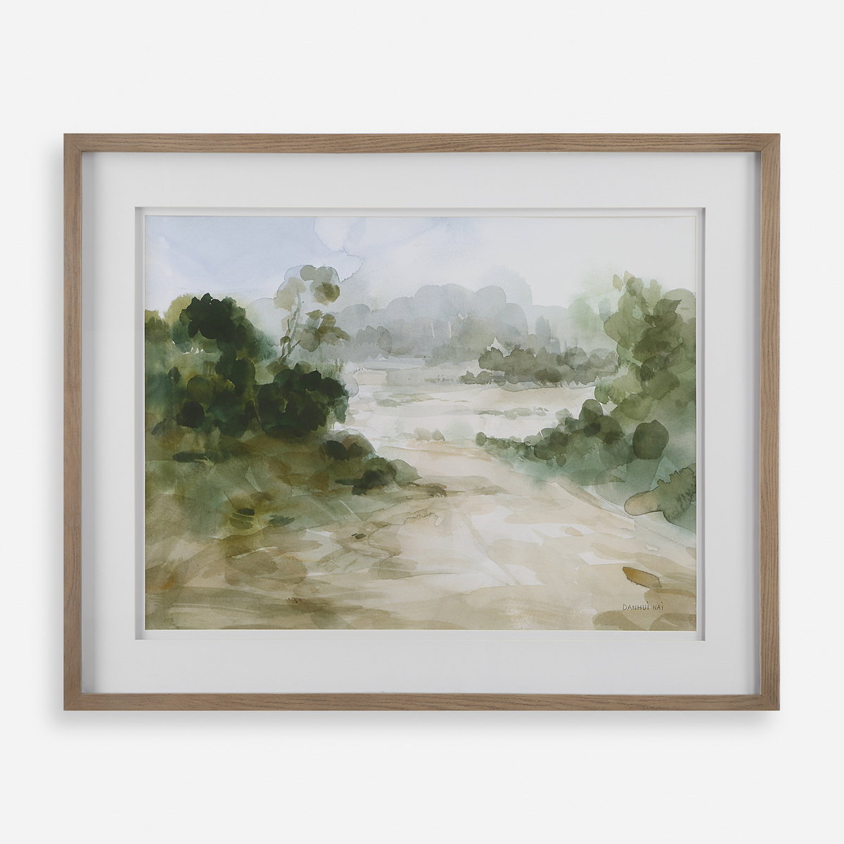 Verdant Watercolor Landscape Print, Art by Uttermost, 40.5" width x 32.5" height x 1.62" depth View 1
