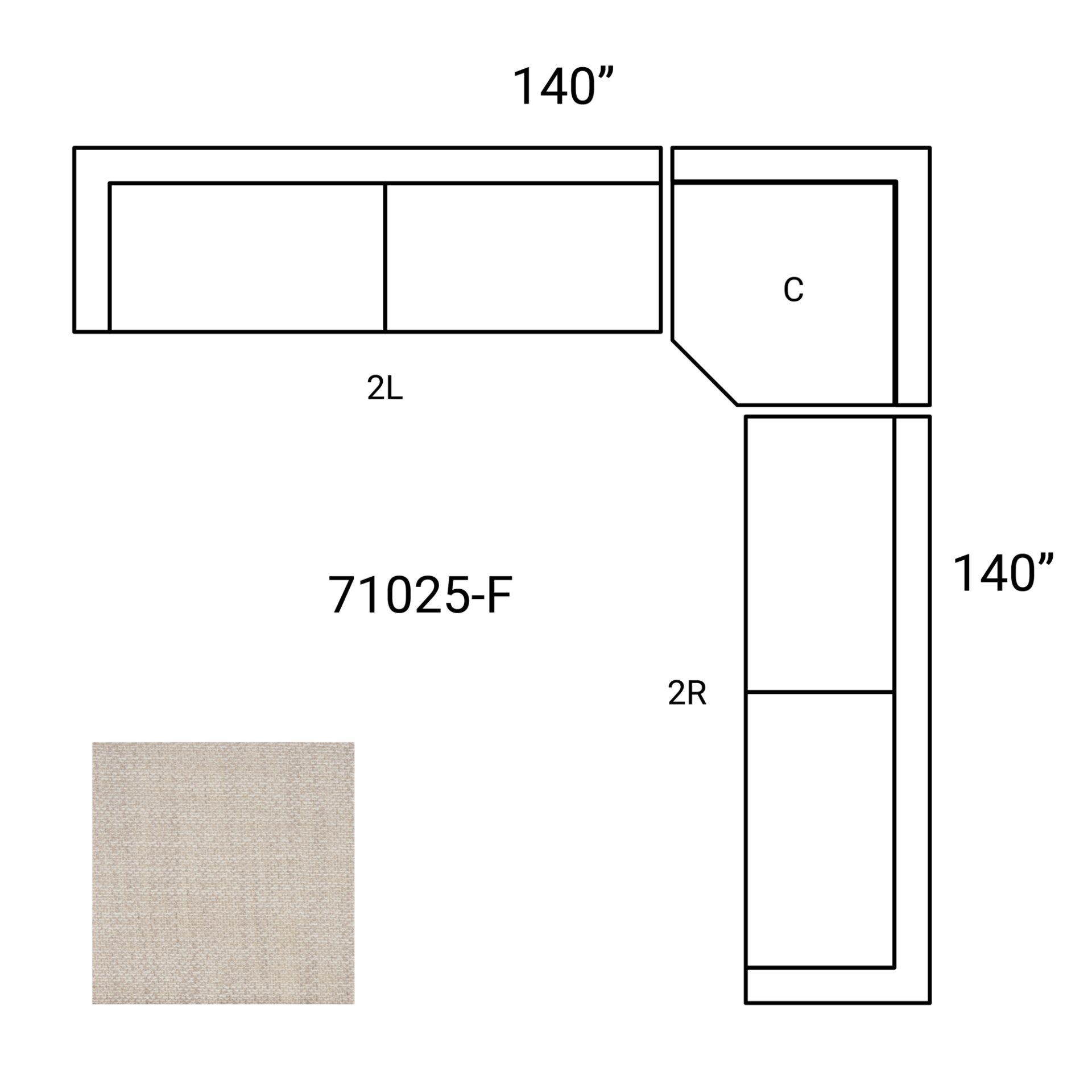 Warner Oatmeal 3 Piece Sofa Set with Corner Piece large image 