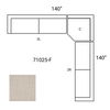 Warner Oatmeal 3 Piece Sofa Set with Corner Piece thumbnail 1