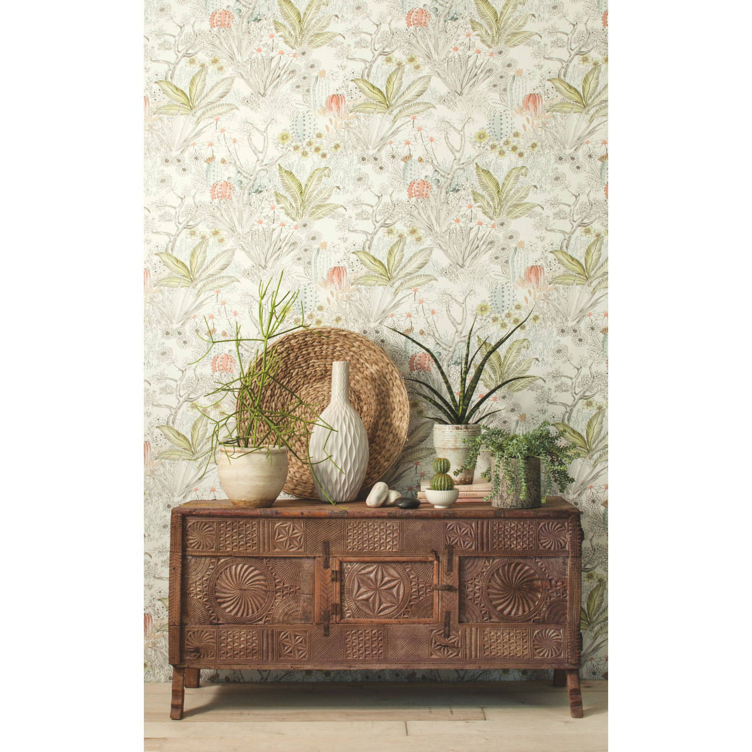 Flowering Desert Grey Wallpaper, by York Wall, 27' length x 2'3" width x 0.02" depth View 3