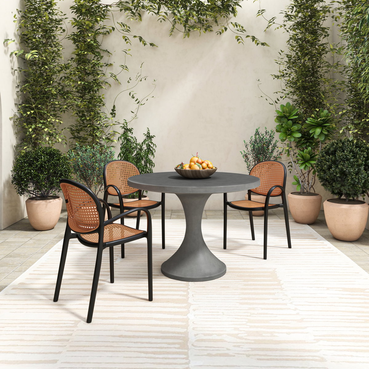 Soren Outdoor Dining Chair Black-set Of Two, Outdoor Chair by Moe's Home, 1'10" width x 2'9.5" height x 1'10.8" depth View 8