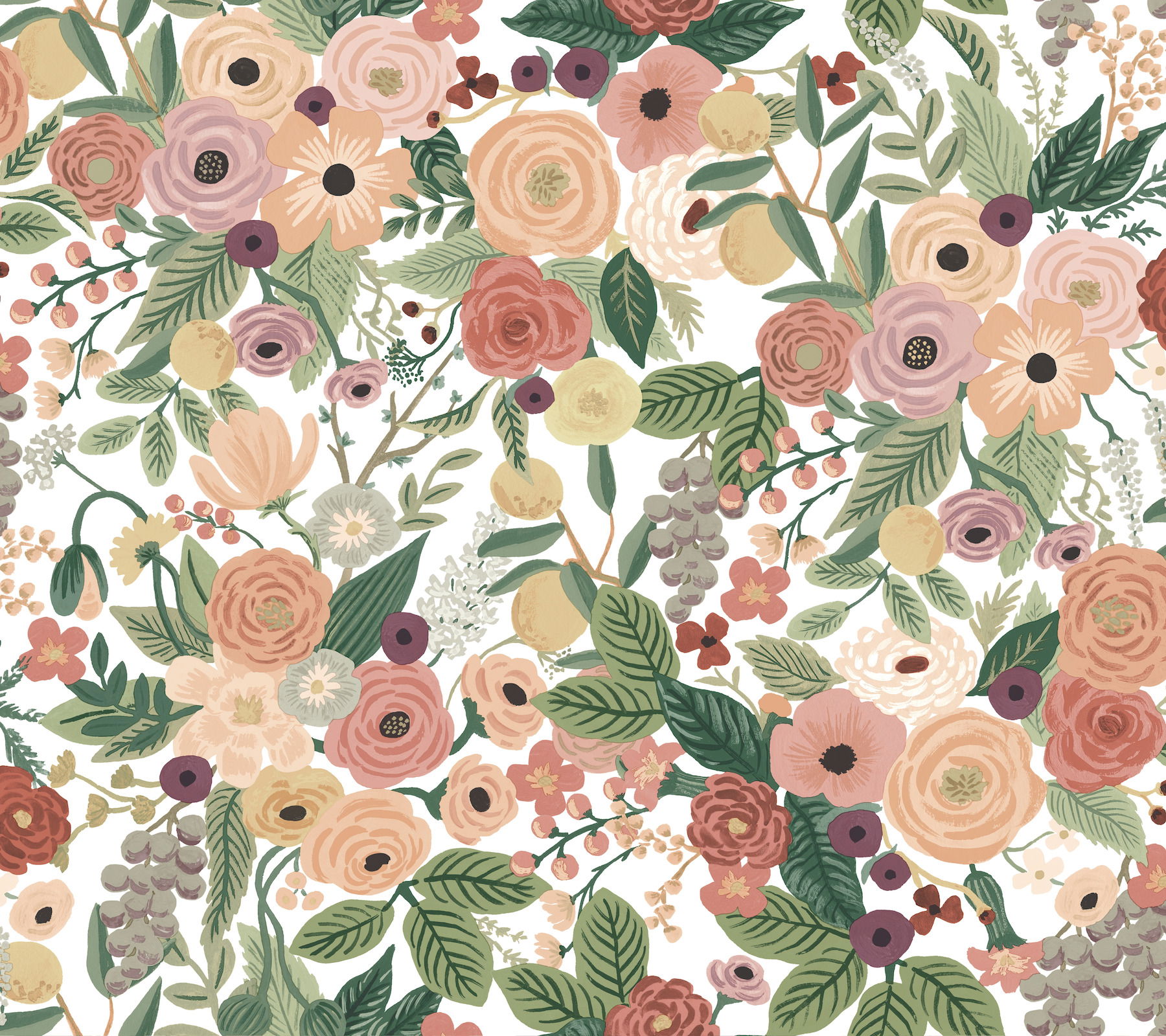 Garden Party Burgundy Peel & Stick Wallpaper, by York Wall, 20' length x 2'3" width x 0.02" depth View 1